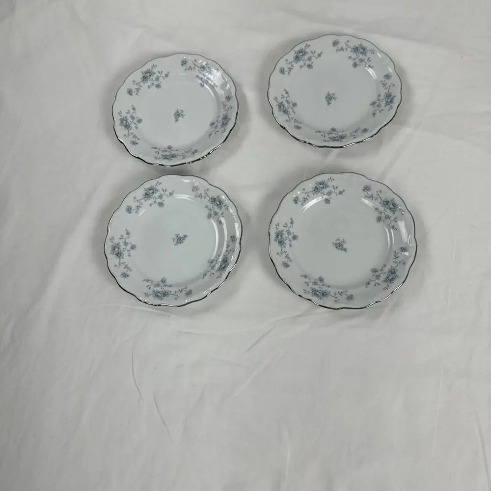 Set Of 8( 4-6” , 4-8”) JOHANN HAVILAND Bavaria Germany Plates Platinum Trim 53